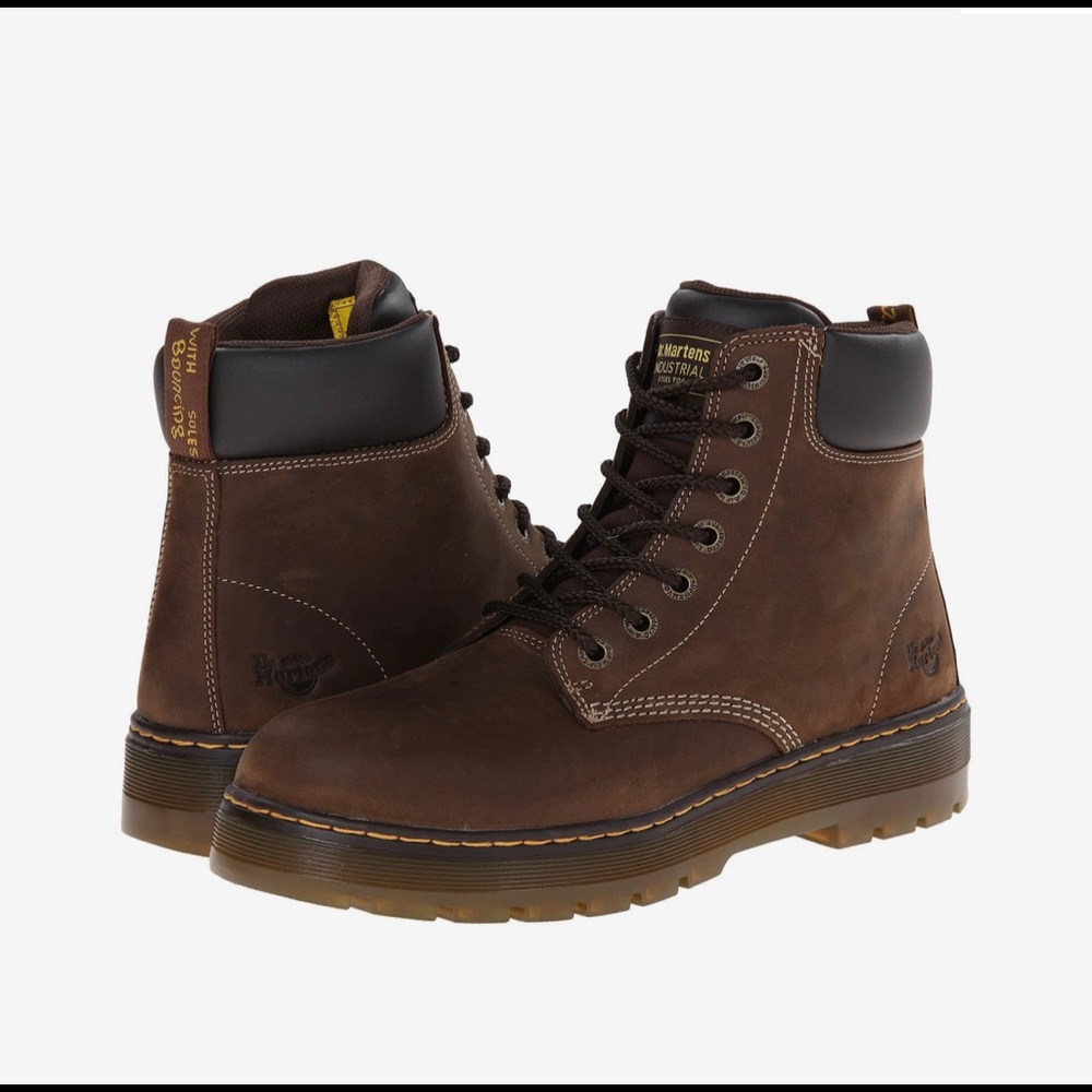 Dr. Martens Work Winch Steel Toe Boots Brown
